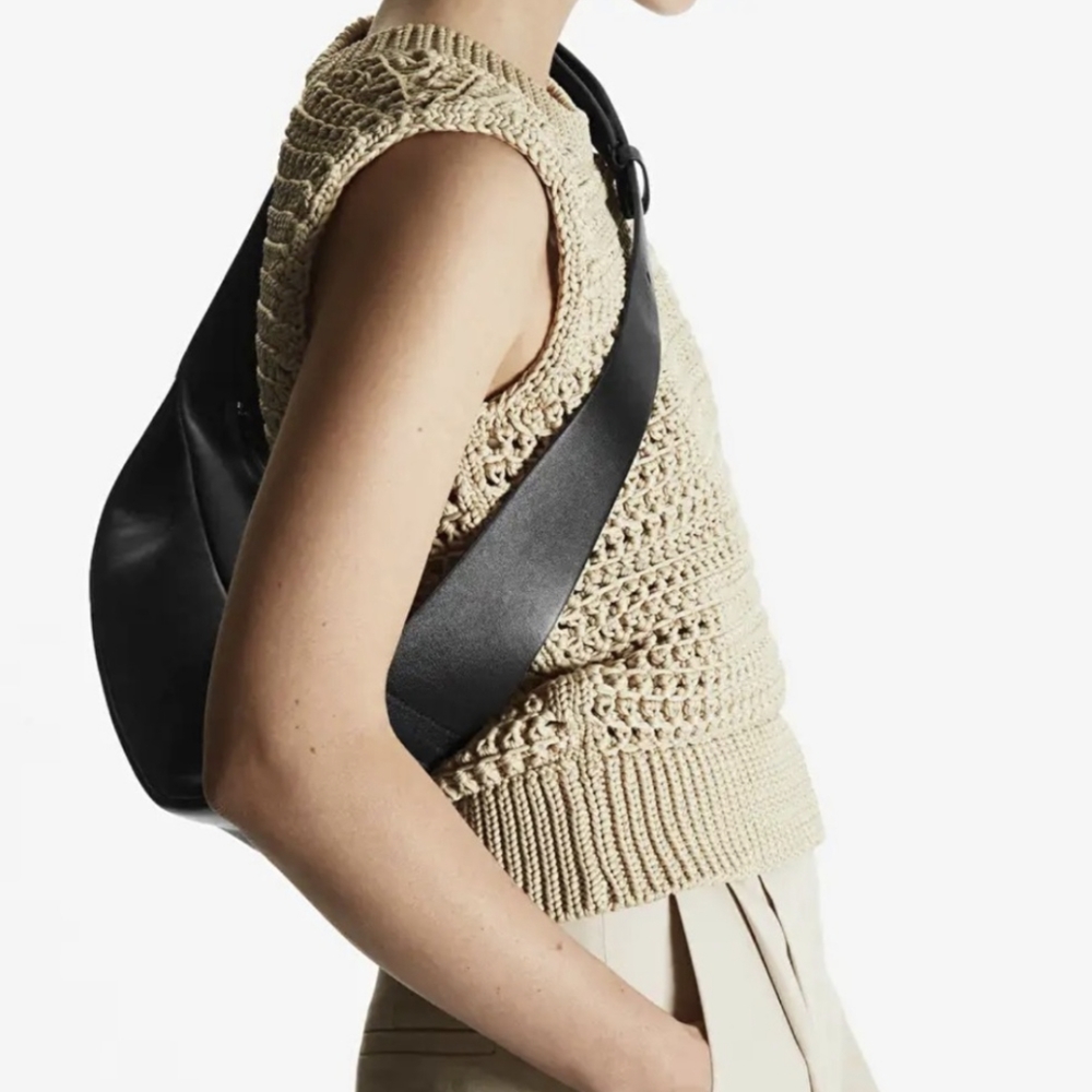 COS black leather crossbody bag